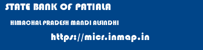 STATE BANK OF PATIALA  HIMACHAL PRADESH MANDI ALSINDHI   micr code